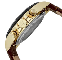 Invicta 10709 Men's Speedway Gold Tone Dial Brown Leather Strap Chronograph Watch ,