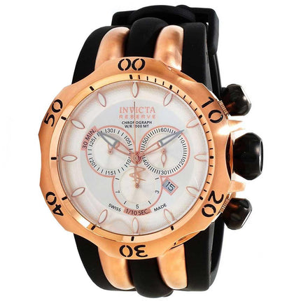 Invicta 10832 Men's Reserve Venom Rose Gold Tone Silver Dial Rubber Strap Chronograph Watch ,
