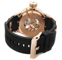Invicta 1090 Men's Russian Diver Rose Gold Skeleton Dial Mechanical Watch ,