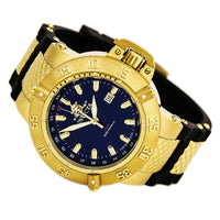 Invicta 1150 Men's Subaqua Noma III GMT Blue Dial Gold Steel & Black Rubber Strap Dive Watch ,