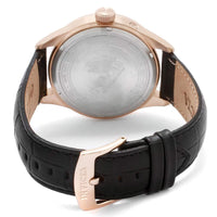 Invicta 11742 Men's Vintage Black Dial Rose Gold Steel Black Leather Strap Watch ,