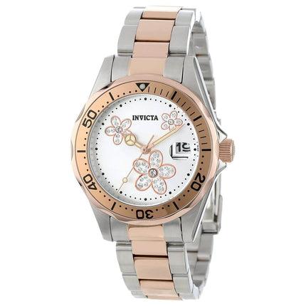 Invicta 12507 Women's Pro Diver Two Tone Bracelet Silver Dial Stainless Steel Watch ,