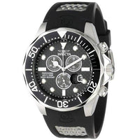 Invicta 12571 Men's Grand Diver Black Carbon Fiber Dial Rubber Strap Chronograph Dive Watch ,