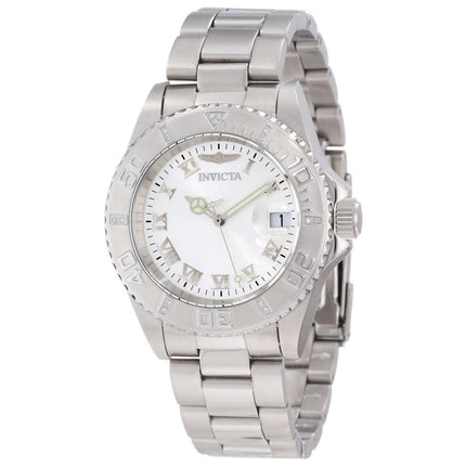 Invicta 12819 Women's Steel Bracelet Swiss Quartz Pro Diver Diamond Silver Dial Date Watch ,