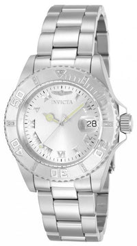 Invicta 12819 Women's Steel Bracelet Swiss Quartz Pro Diver Diamond Silver Dial Date Watch ,