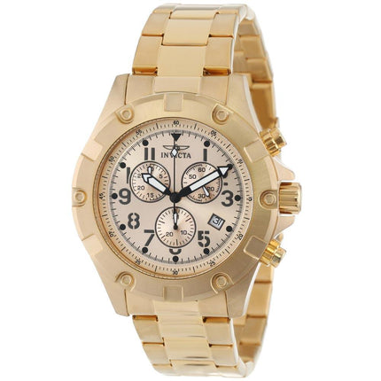 Invicta 13619 Men's Specialty Gold Tone Dial Gold Plated Steel Bracelet Chronograph Watch ,