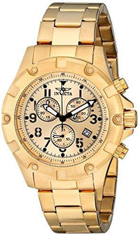Invicta 13619 Men's Specialty Gold Tone Dial Gold Plated Steel Bracelet Chronograph Watch ,