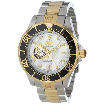 Invicta 13704 Men's Grand Diver Automatic Dive White Dial Two Tone Bracelet Watch ,
