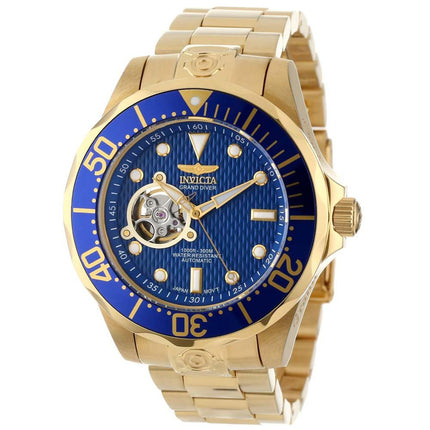 Invicta 13711 Men's Grand Diver Automatic Dive Blue Dial Gold Tone Steel Watch ,