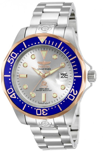 Invicta 13788 Men's Pro Diver Blue Gold Bezel Silver Dial Automatic Dive Watch ,