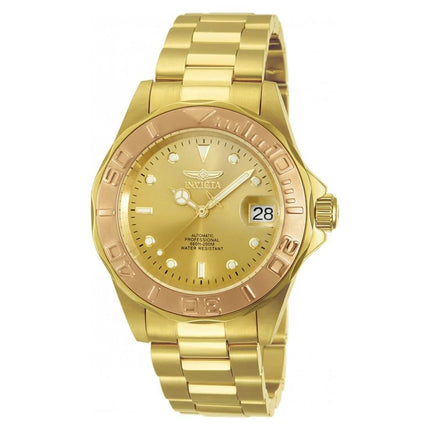 Invicta 13930 Men's Pro Diver Rose Gold Bezel Gold Plated Steel Automatic Dive Watch ,