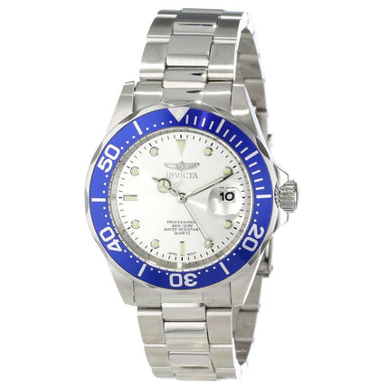 Invicta 14123 Men's Pro Diver Quartz Silver Dial Stainless Steel Dive Watch ,