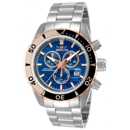 Invicta 14340 Men's Pro Diver Chronograph Dive Blue Dial Stainless Steel Watch ,