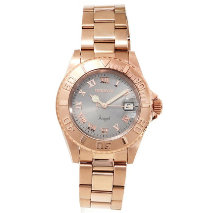 Invicta 14368 Womens Angel Light Grey Dial Rose Gold Steel Dive Watch ,