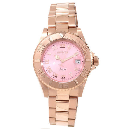 Invicta 14369 Women's Angel Pink Dial Rose Gold Bracelet Quartz Dive Watch ,