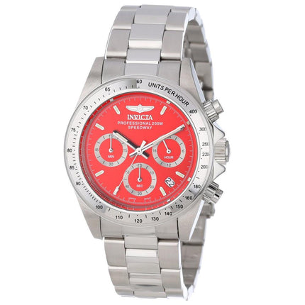 Invicta 14380 Men's Red Dial Stainless Steel Speedway Chronograph ,