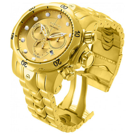 Invicta 14503 Men's Venom Reserve Gold Tone Dial Gold Plated Steel Bracelet Chronograph Dive Watch ,