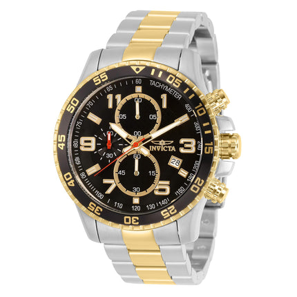 Invicta 14876 Men's Two Tone Yellow Bracelet Quartz Specialty Chrono Black Dial Date Watch ,