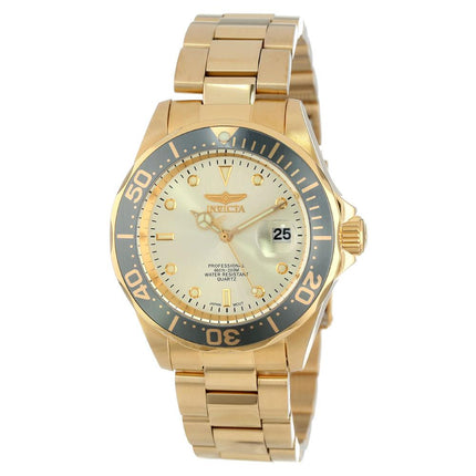 Invicta 14979 Men's Pro Diver Quartz Gold Dial Gold Plated Steel Dive Watch ,