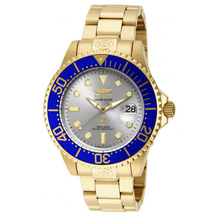 Invicta 15845 Men's Grand Diver Automatic Silver Dial Gold Tone Steel Dive Watch ,