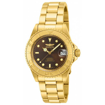Invicta 15847 Men's Pro Diver Automatic Brown Dial Gold Steel Bracelet Watch ,
