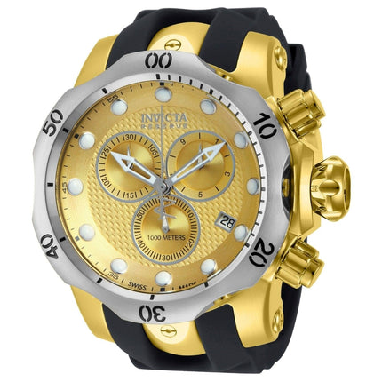 Invicta 16151 Men's Venom Dive Chronograph Gold Dial Black Rubber Strap Watch ,