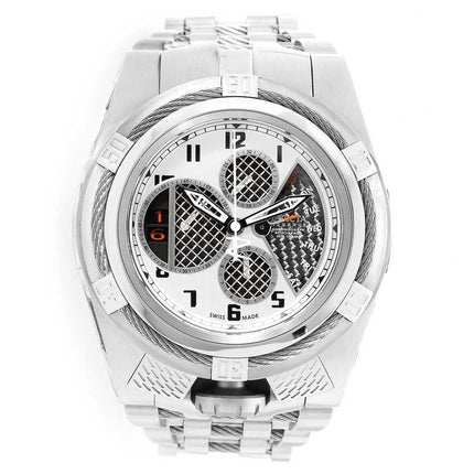 Invicta 16318 Men's Bolt Zeus Reserve Chrono Black & Silver Dial Steel Bracelet Watch ,