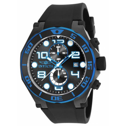 Invicta 17816 Men's Pro Diver Black Dial Black Rubber Strap Chronograph Watch ,