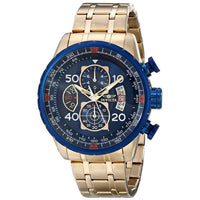Invicta 19173 Men's Yellow Steel Bracelet Quartz Aviator Chrono Blue Dial Compass Watch ,