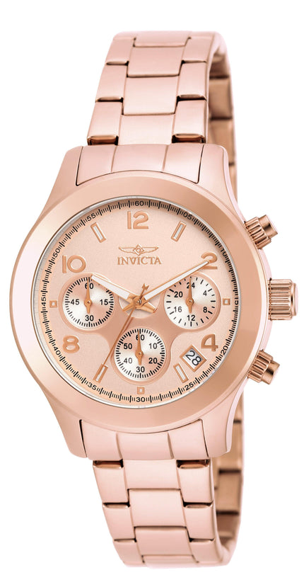 Invicta 19218 Women's Angel Rose Gold Dial Rose Gold Plated Steel Bracelet Chronograph Watch ,
