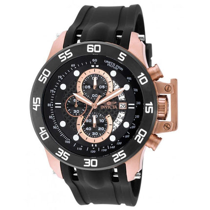 Invicta 19254 Men's I-Force Quartz Black Rubber Strap Black Dial Multifunction Chrono Watch ,