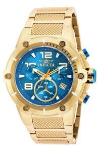 Invicta 19532 Men's Speedway Blue Dial Yellow Gold Steel Bracelet Chronograph Watch ,