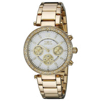 Invicta 21387 Women's Yellow Steel Bracelet Quartz Angel Crystal White Dial Day-Date Watch ,