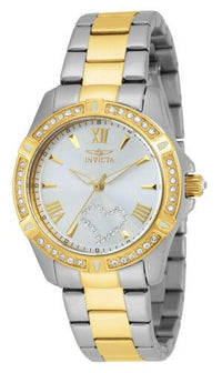 Invicta 21418 Women's Angel Crystal Accented Bezel Silver Tone Dial Two Tone Steel Watch ,