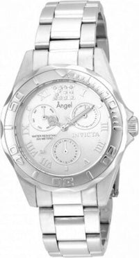 Invicta 21696 Women's Angel Crystal Accented Silver Dial Steel Bracelet Dive Watch ,