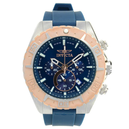 Invicta 22523 Men's Aviator Chronograph Blue Dial Rose Gold Bezel Watch ,