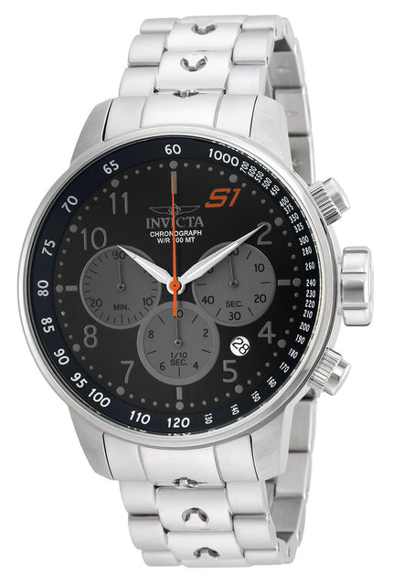 Invicta 23084 Men's S1 Rally Chrono Black Dial Steel Bracelet Watch ,