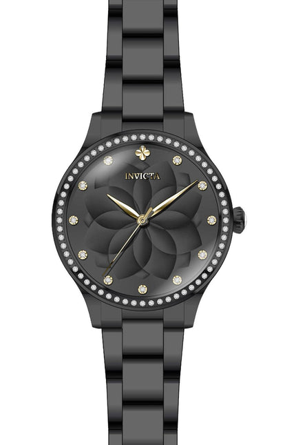 Invicta 24538 Women's Wildflower Black Dial Black IP Steel Bracelet Crystal Watch ,