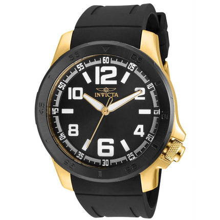 Invicta 30704 Men's Specialty Yellow Gold Case Black Strap Watch ,