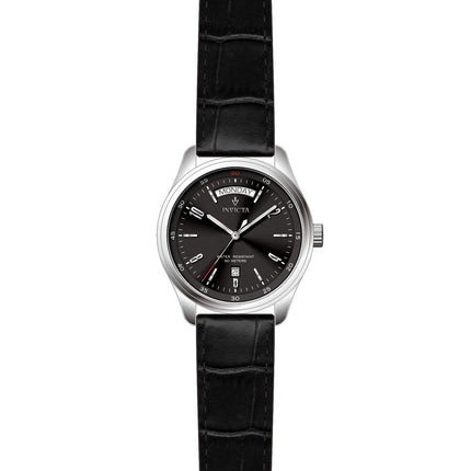 Invicta 31256 Men's Vintage Quartz Black Dial Leather Strap Watch ,