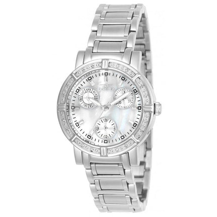 Invicta 4718 Women's Steel Bracelet Wildflower Chrono Diamond Mother of Pearl Dial Day-Date Watch ,