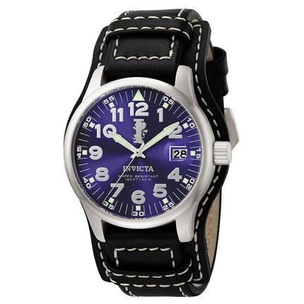 Invicta 6104 Men's I Force Blue Dial Black Leather Strap Watch ,