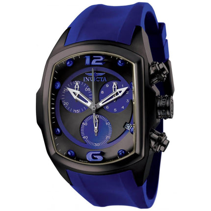 Invicta 6729 Men's Lupah Chronograph Black and Royal Blue Dial Royal Blue Rubber Watch ,