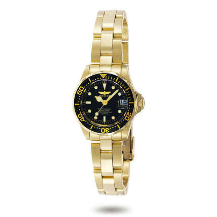 Invicta 8943 Women's Pro Diver Black Dial Gold Tone Watch ,