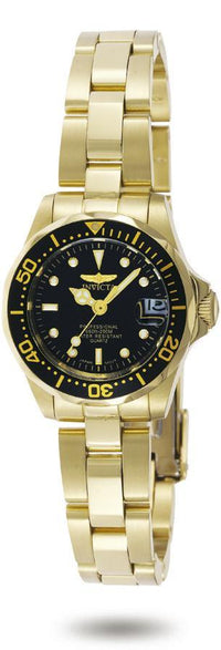 Invicta 8943 Women's Pro Diver Black Dial Gold Tone Watch ,