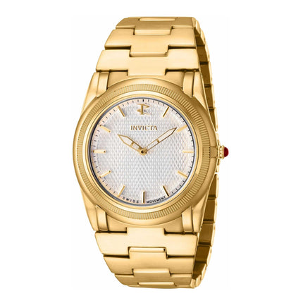 Invicta Boy's Quartz Watch - Reserve Slim Silver Dial Yellow Gold Bracelet | 41058 ,