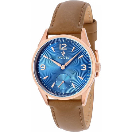 Invicta Boy's Watch - Vintage Japanese Quartz Blue Dial Genuine Leather Strap | 37079 ,