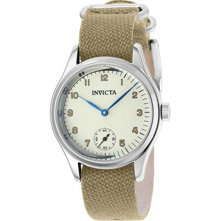 Invicta Boy's Watch - Vintage Japanese Quartz Light Beige Dial Canvas Strap | 37071 ,
