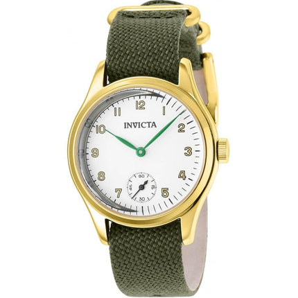 Invicta Boy's Watch - Vintage Japanese Quartz White Dial Dark Green Strap | 37072 ,