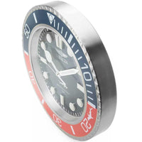 Invicta Chinese Quartz Wall Clock - Pro Diver Blue Dial 14" Round Silver Case | 34938 ,